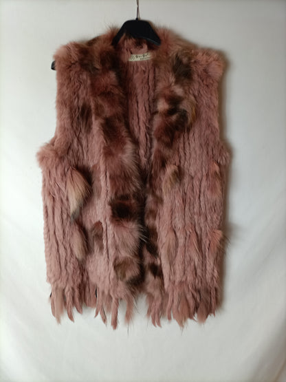 YU-YU. Chaleco pelo rosa. T M/L