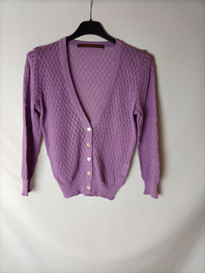 VICTORIO&amp;LUCCHINO. Mauve thread cardigan. Size 38