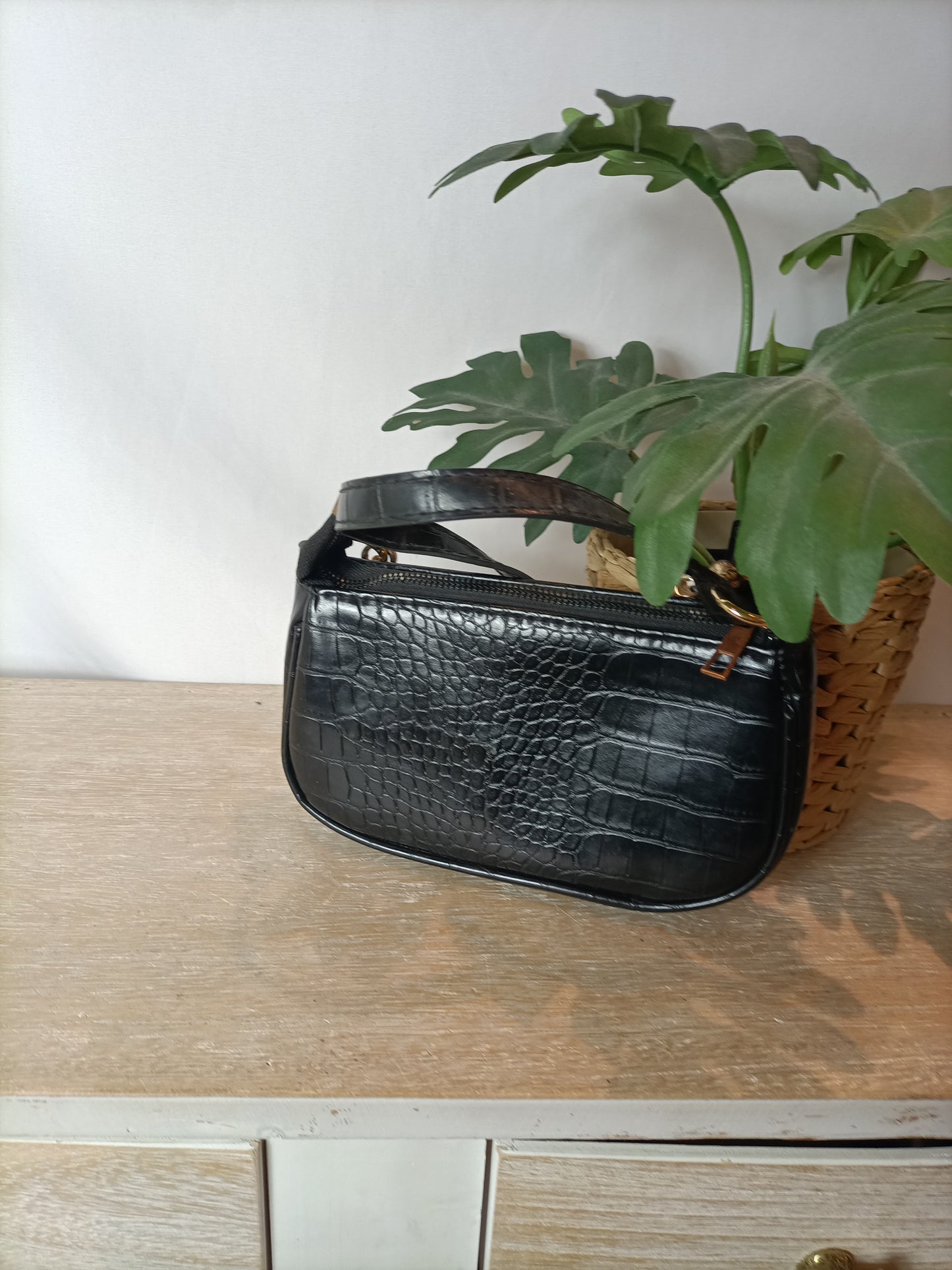 OTHERS. Mini black faux leather bag