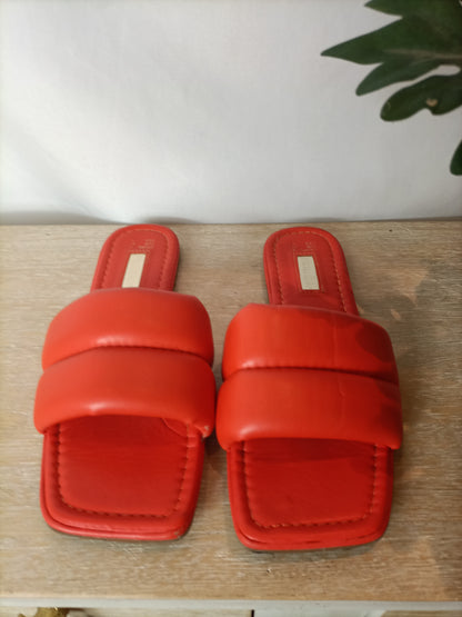 PRIMARK. Fluorescent orange sandals, size 37