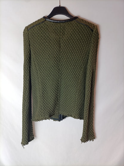 IRO. Chaqueta doble textura verde y  negra. T 1 (XS/S)