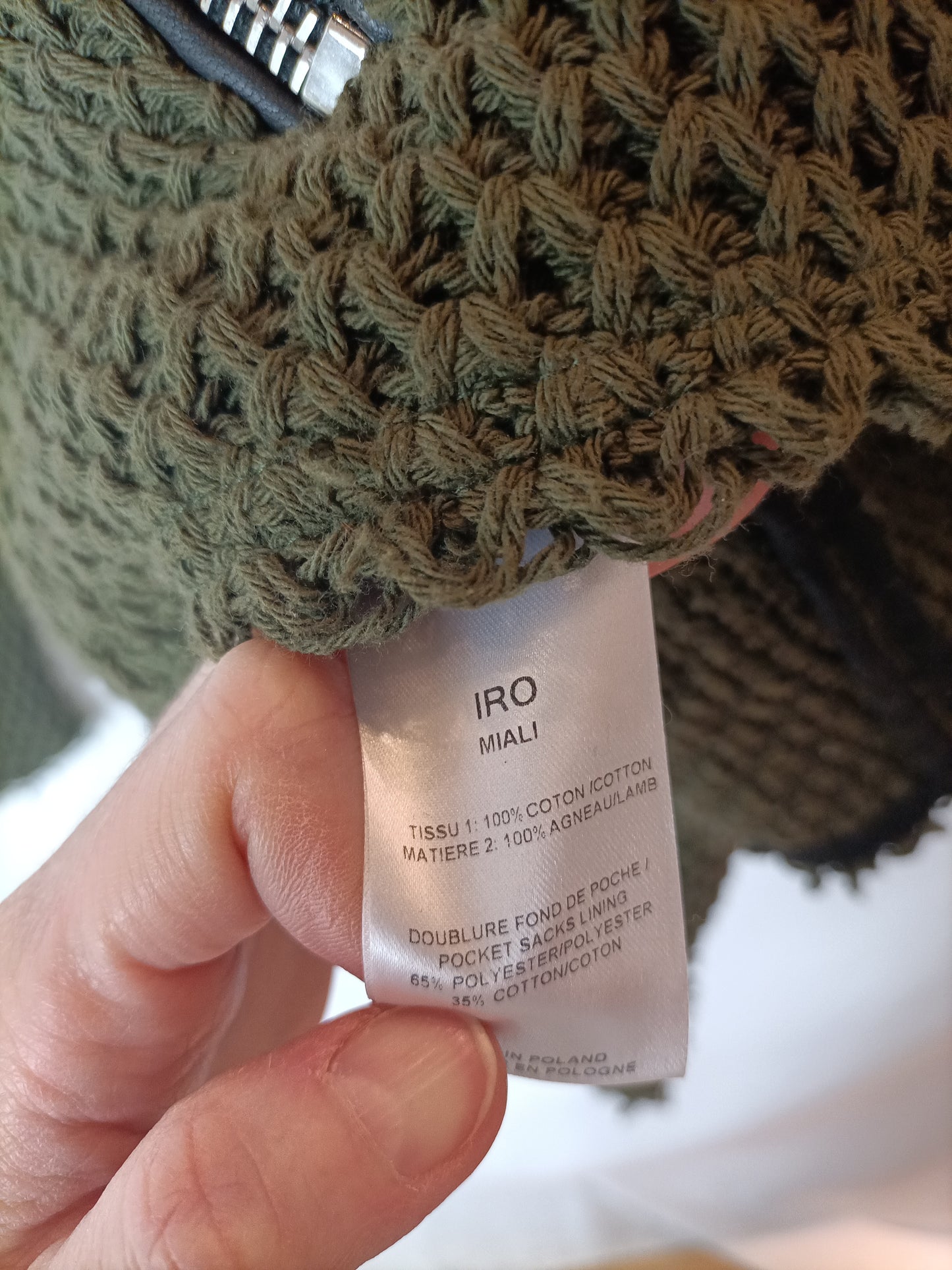 IRO. Chaqueta doble textura verde y  negra. T 1 (XS/S)