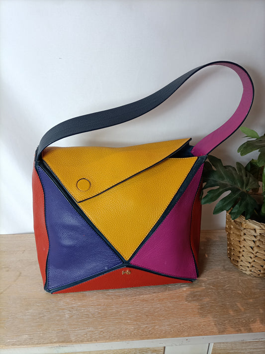 OUTLET. PURIFICACION GARCIA. Bolso piel colores