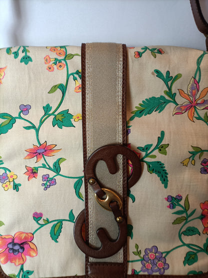 ESCADA SPORT. Bolso beige flores