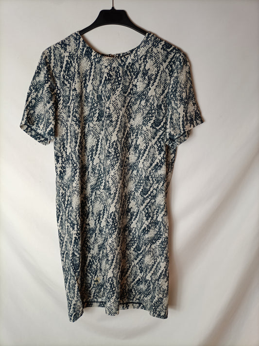 MANGO. Vestido animal print fluido. T M