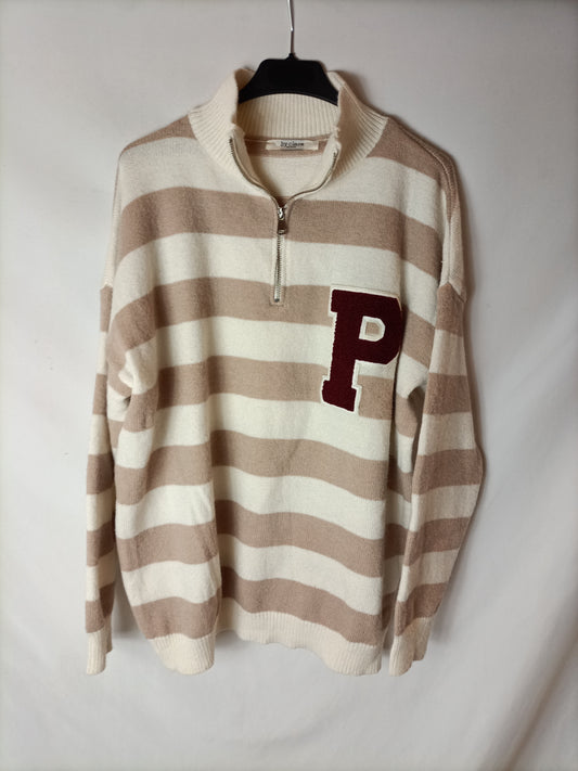 BY CLARA. Striped oversized sweater. T m/l