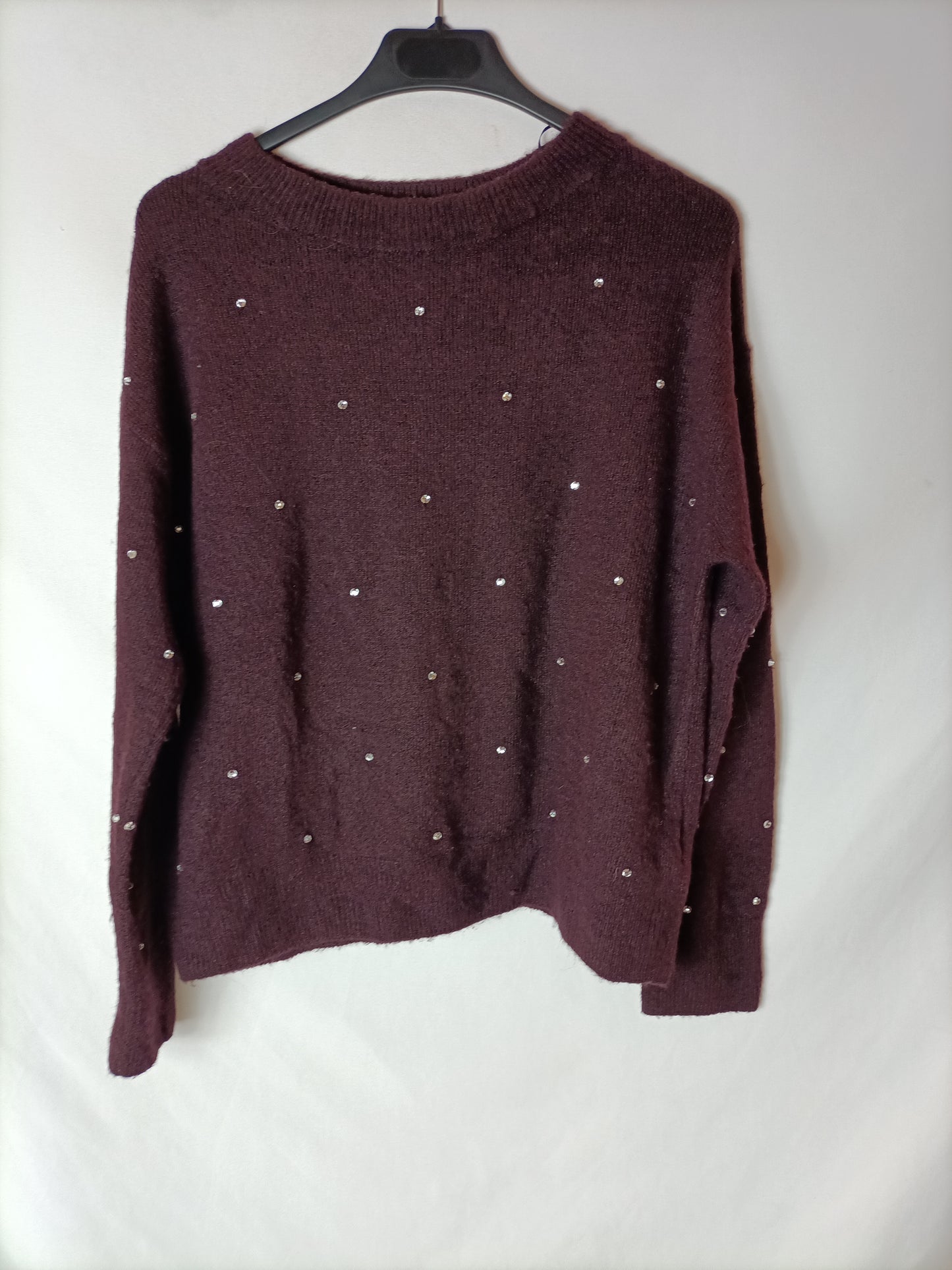 H&amp;M. Sparkly burgundy sweater. XS (S)