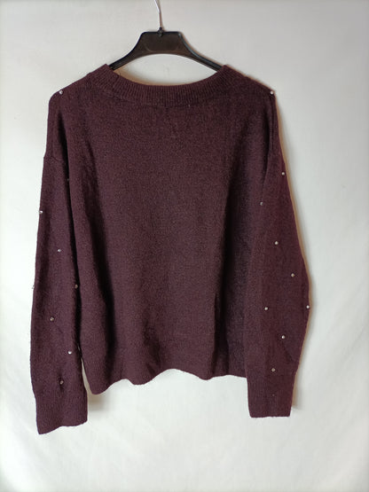 H&amp;M. Sparkly burgundy sweater. XS (S)