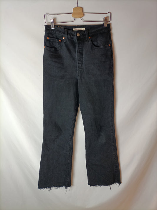 LEVI'S. Pantalón negro recto T.27(36)