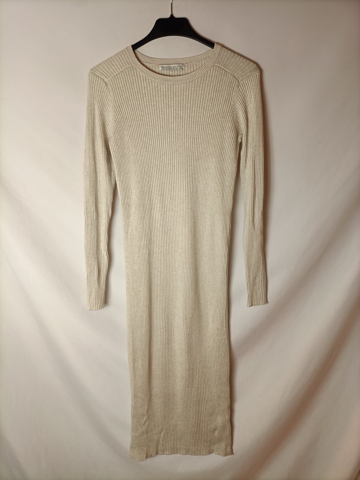 BERSHKA. Ribbed beige dress Tl – Hibuy market