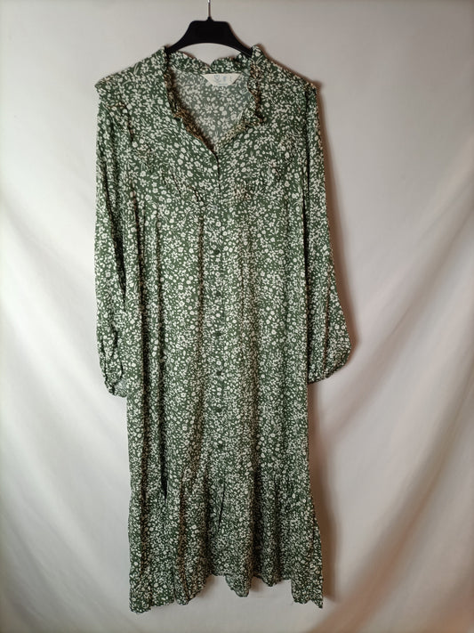 PRIMARK. Vestido midi flores T.38