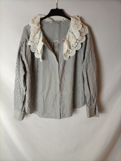 ZARA. Camisa de rayas cuello bebé T.xs