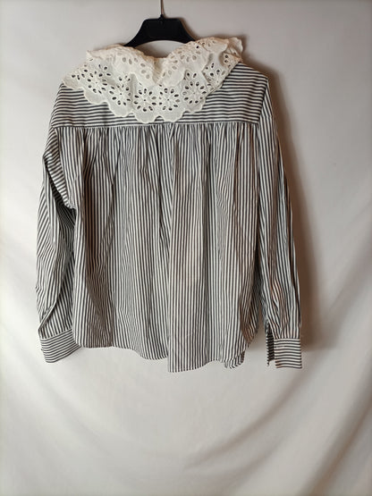 ZARA. Camisa de rayas cuello bebé T.xs