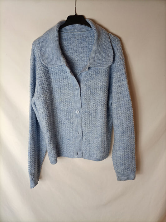 OTHERS. Light blue herringbone cardigan. TS/M