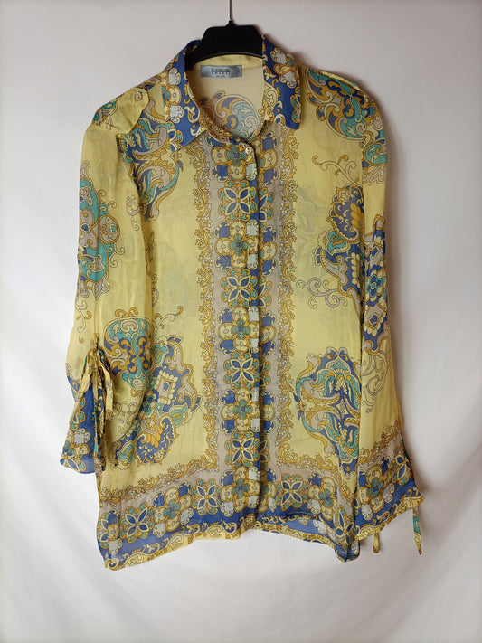 ELEONORA AMADEI. Blusa semitransparente estampada. T M