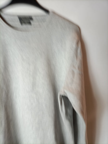 MASSIMO DUTTI. Jersey gris lana T.l