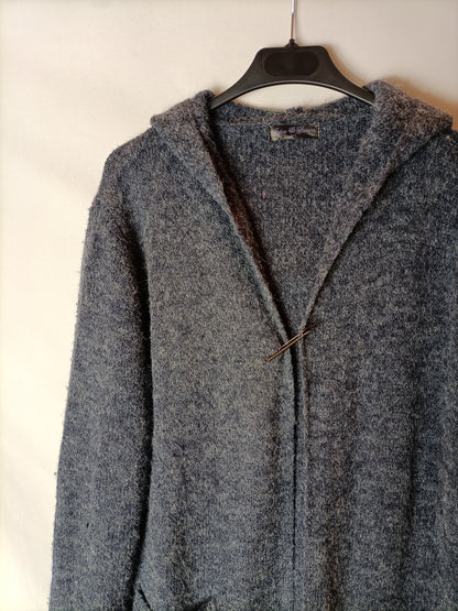 STRADIVARIUS.Cárdigan jaspeado azul T.u(s/m)