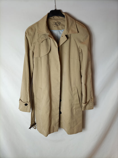 MANGO. Gabardina beige botones T.l