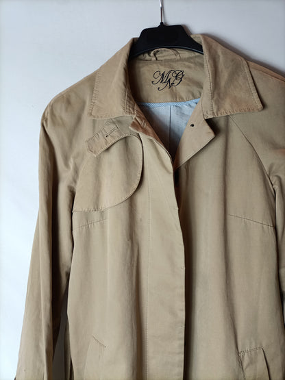 MANGO. Gabardina beige botones T.l