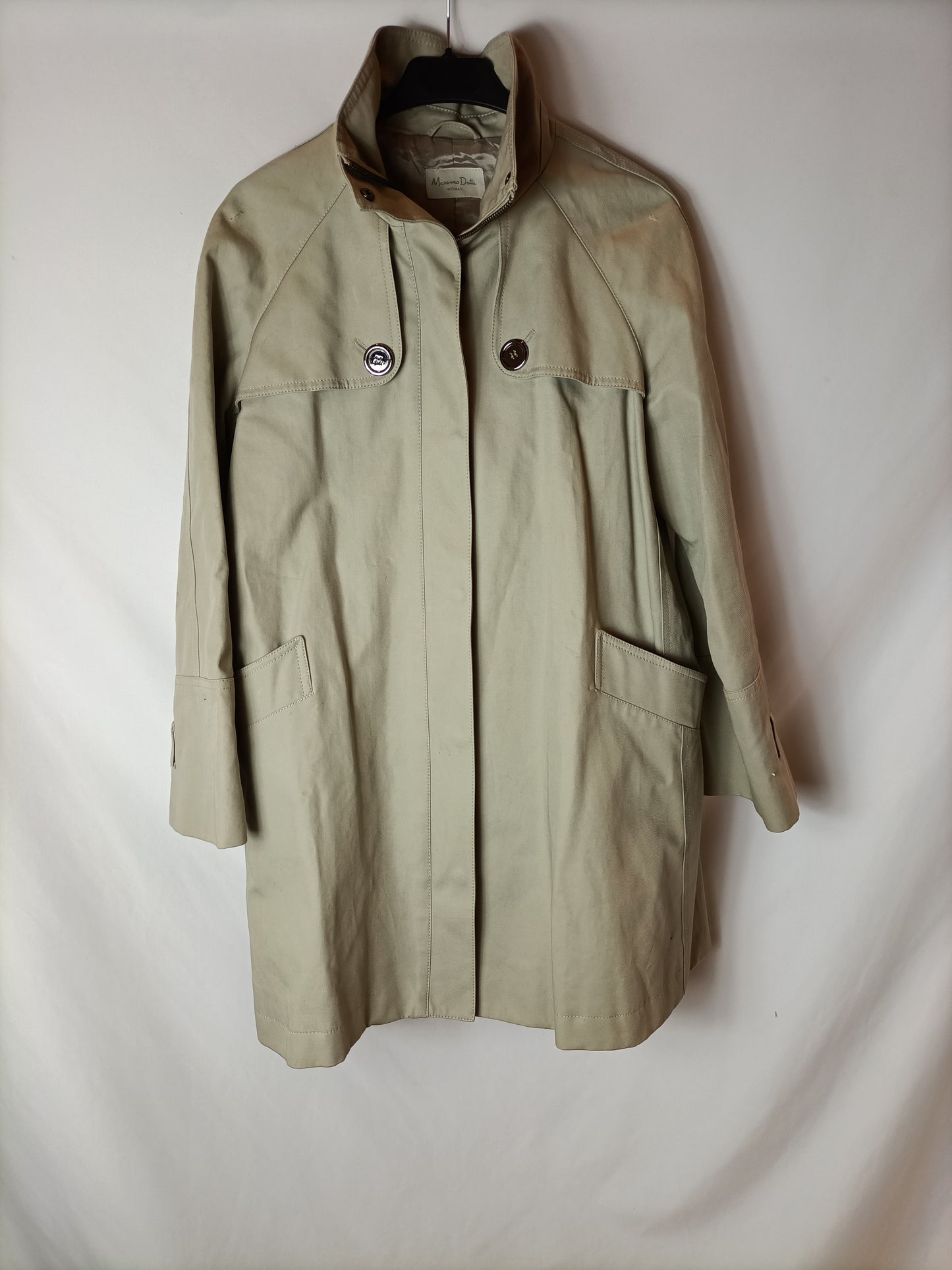 MASSIMO DUTTI. Beige flared trench coat Tl (tara)