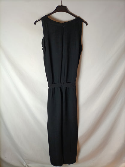 MASSIMO DUTTI. Mono negro fluido T.40