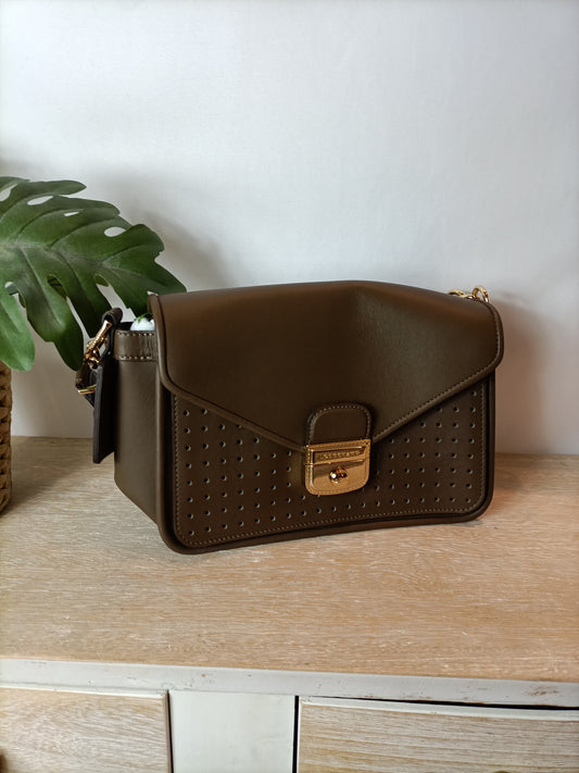 LONGCHAMP. Brown leather bag with double handles