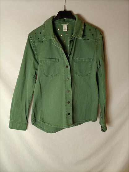 FOREVER21. Sobrecamisa denim verde T.s