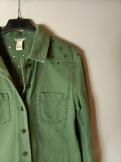 FOREVER21. Sobrecamisa denim verde T.s