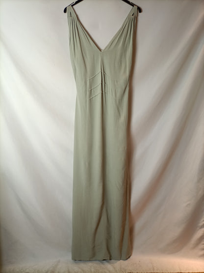 INTROPIA. Vestido largo verde T.40(m)