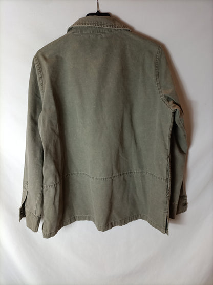 ZARA. Chaqueta verde efecto desteñido T.m