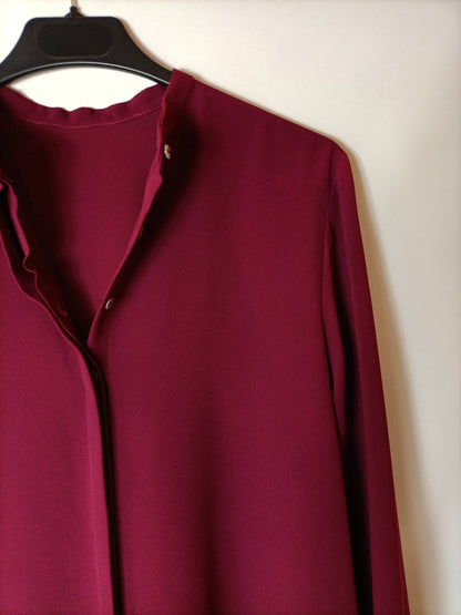 BIMANI. Blusa burdeos botones T.m