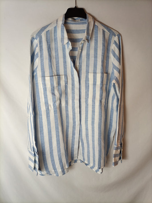 MANGO. Camisa fluida rayas  T.m