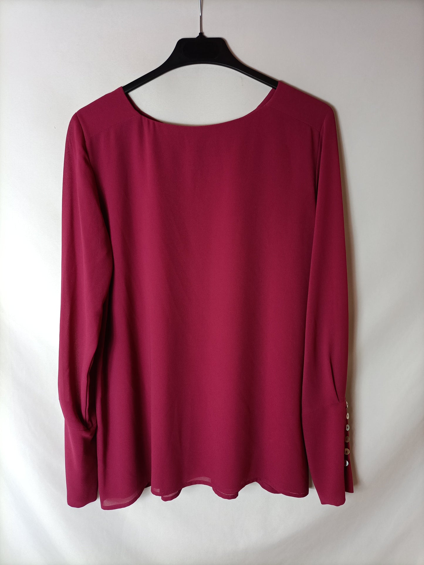 BIMANI. Blusa rosa botones T.m