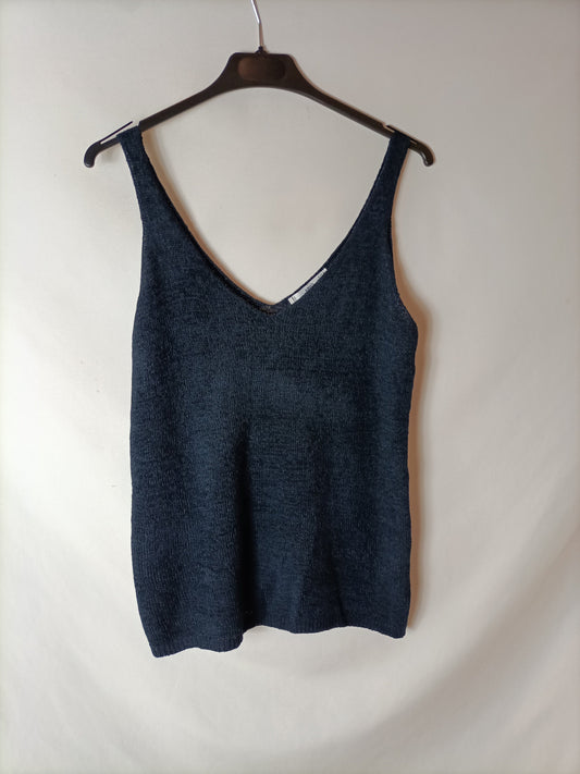 MANGO. Top punto azul T.m