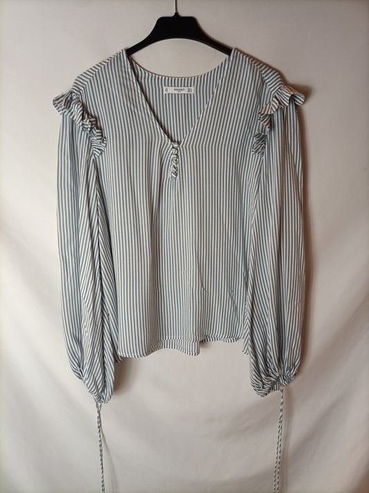 MANGO. blusa fluida rayas  T.l