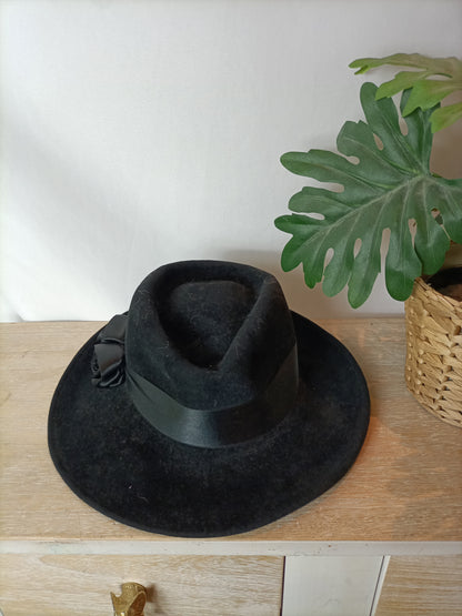 EL CORTE INGLÉS. Sobrero negro fieltro