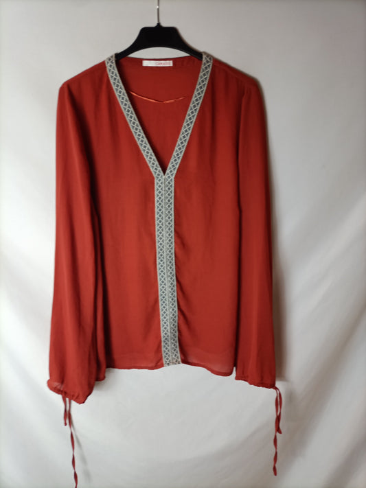 CAMAIEU. Blusa fluida cenefa étnica. T 42