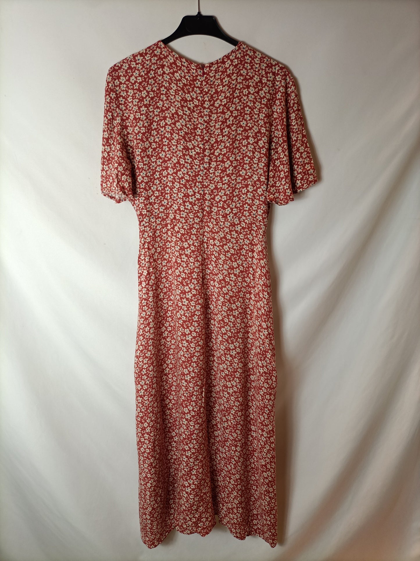 PULL&BEAR. Vestido midi estampado flores. T M