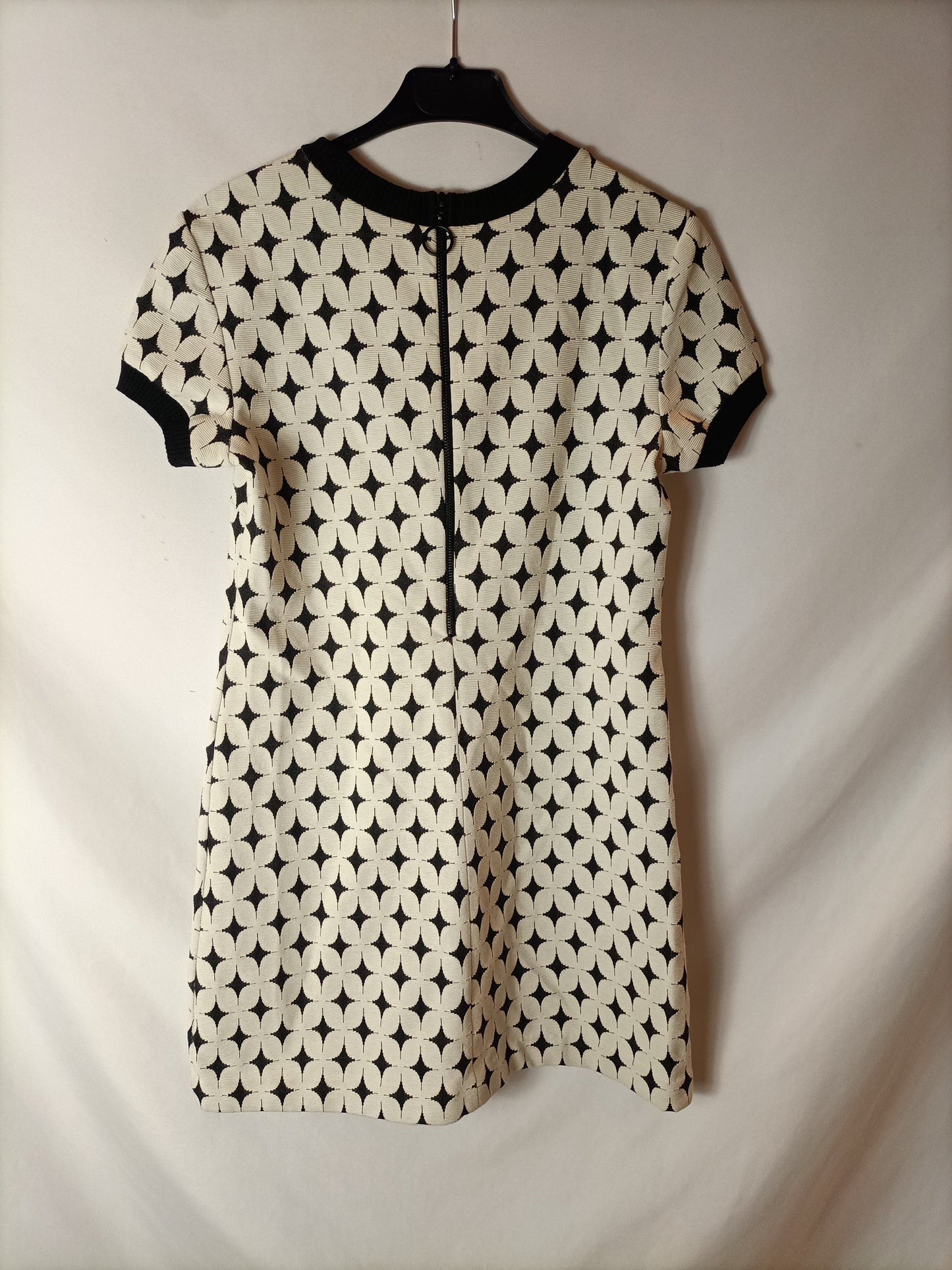 ZARA. Black and white textured dress. TS