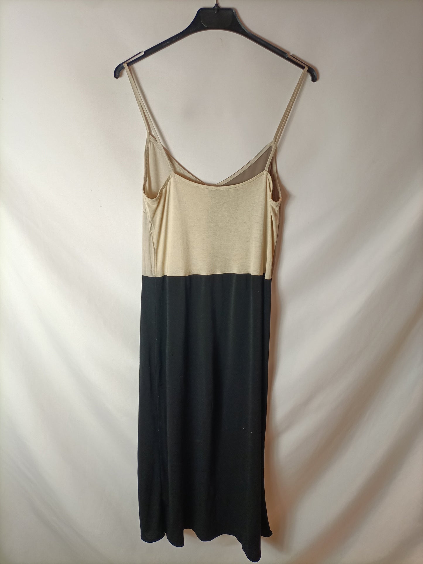 MANGO. Vestido midi tricolor. T S