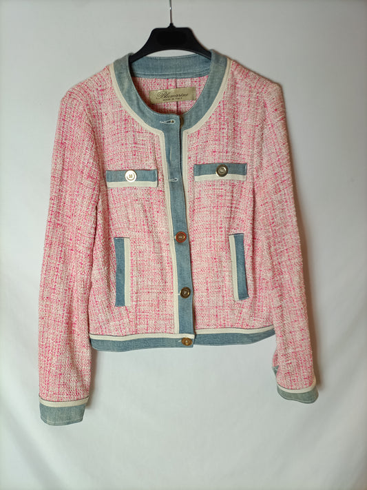 OUTLET. BLUMARINE. Chaqueta tweed rosa. T 38