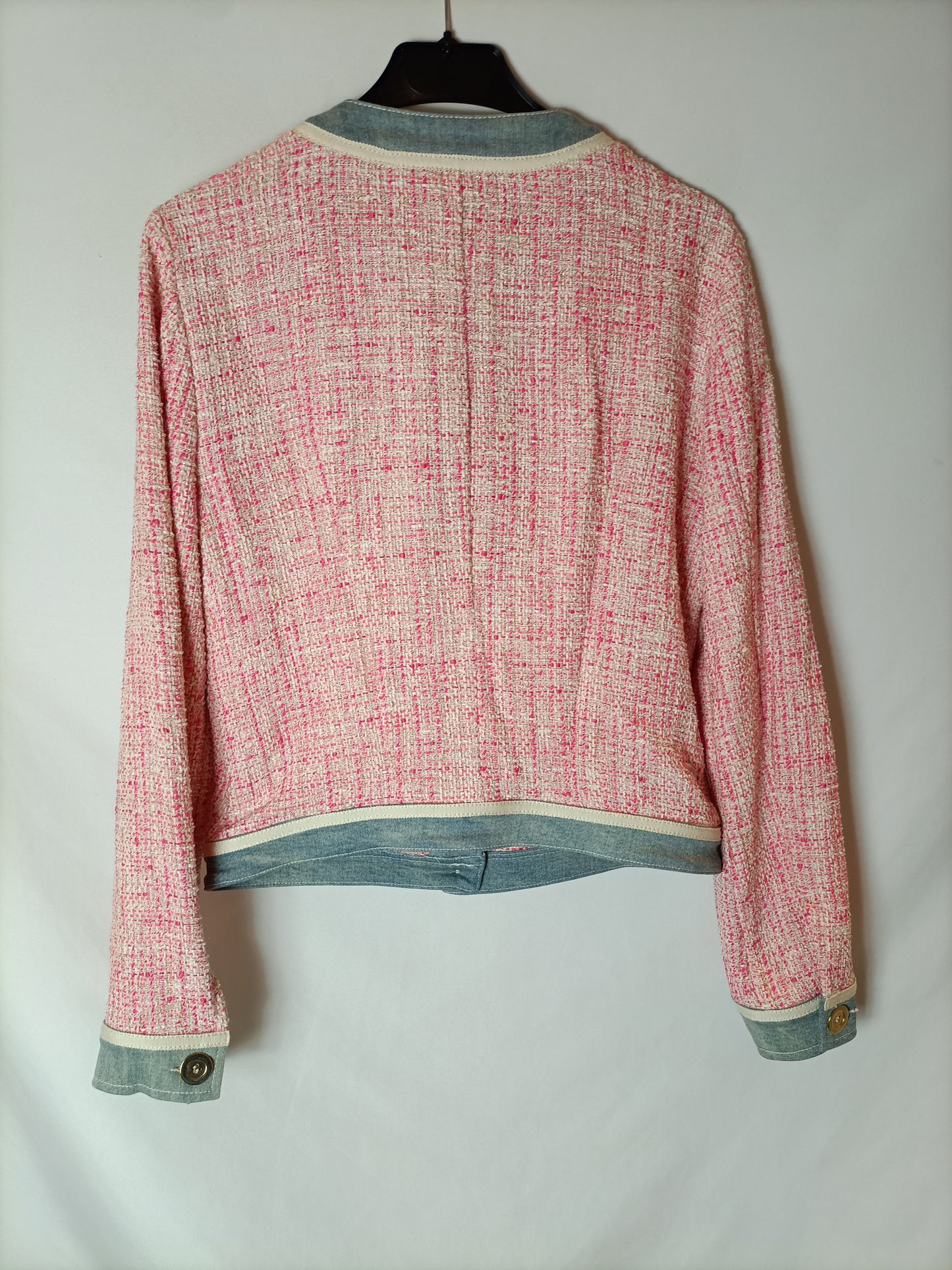 OUTLET. BLUMARINE. Chaqueta tweed rosa. T 38