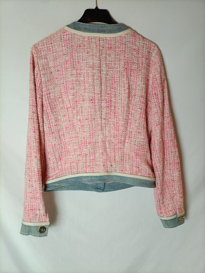 OUTLET. BLUMARINE. Chaqueta tweed rosa. T 38