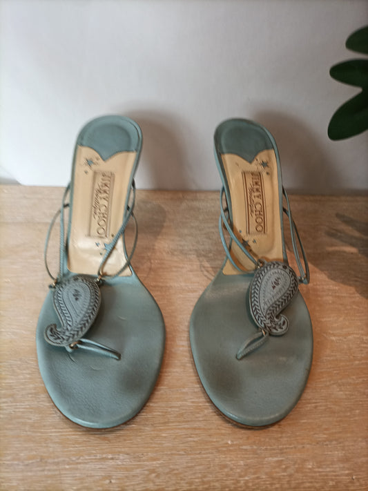 JIMMY CHOO. Light blue sandal. Size 37.5 (tare)