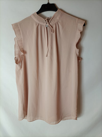 H&M. Blusa rosa plumeti T.40