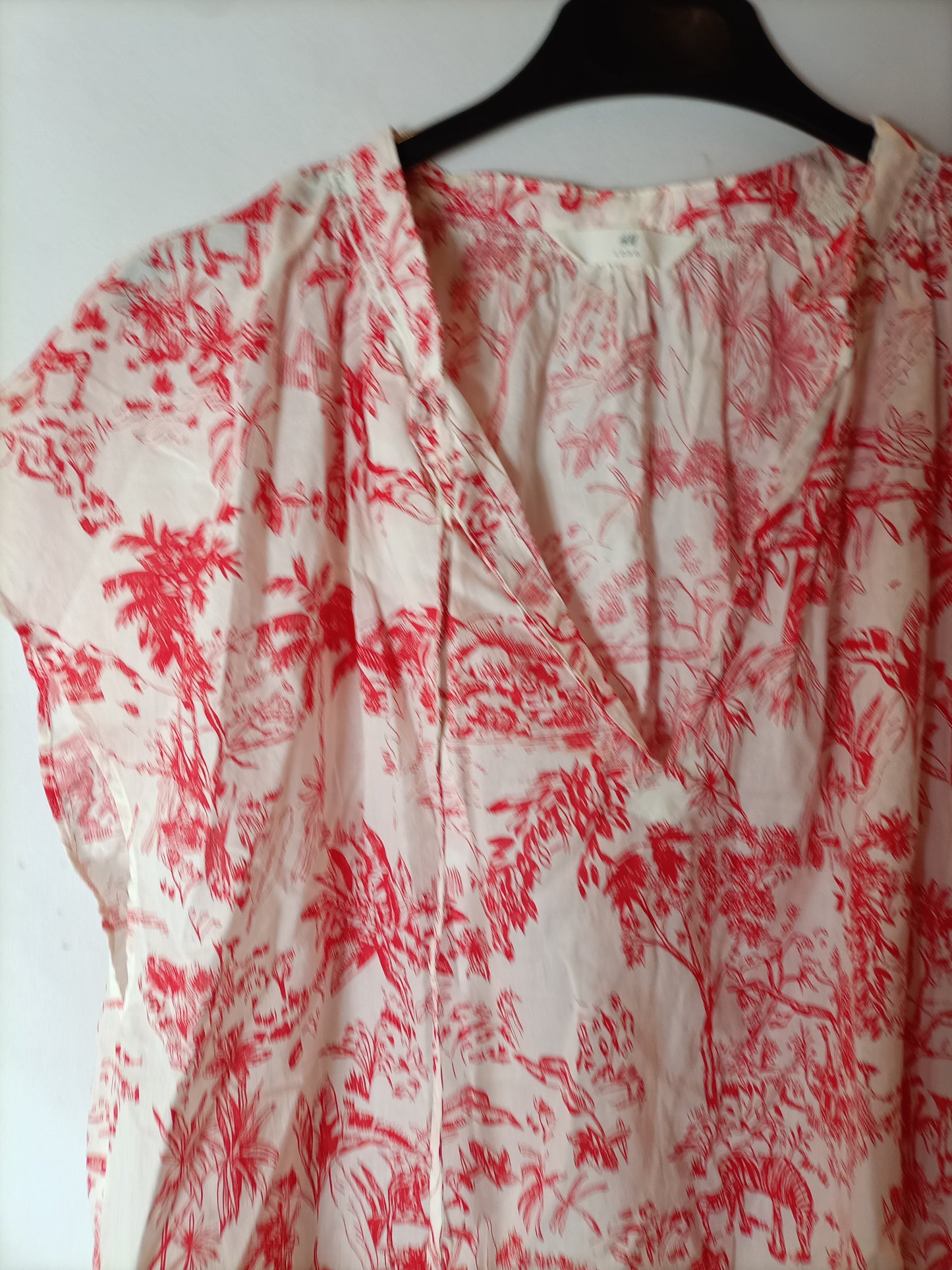 H&M. Blusa blanca flores T.u(L)