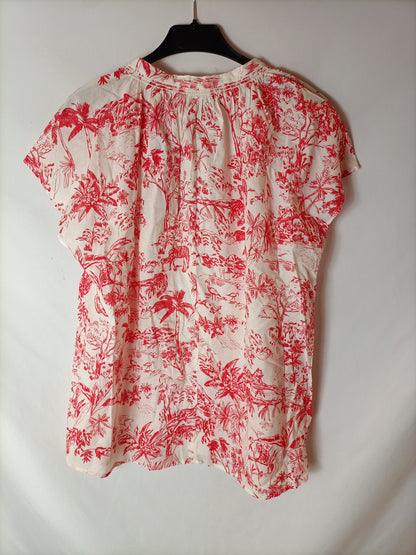 H&M. Blusa blanca flores T.u(L)
