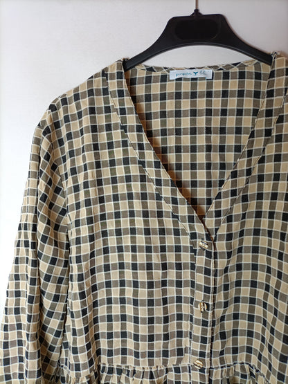 PINPON LILI. Blusa cuadros botones T.u(m/l)