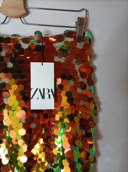 ZARA. Falda lentejuela. T S