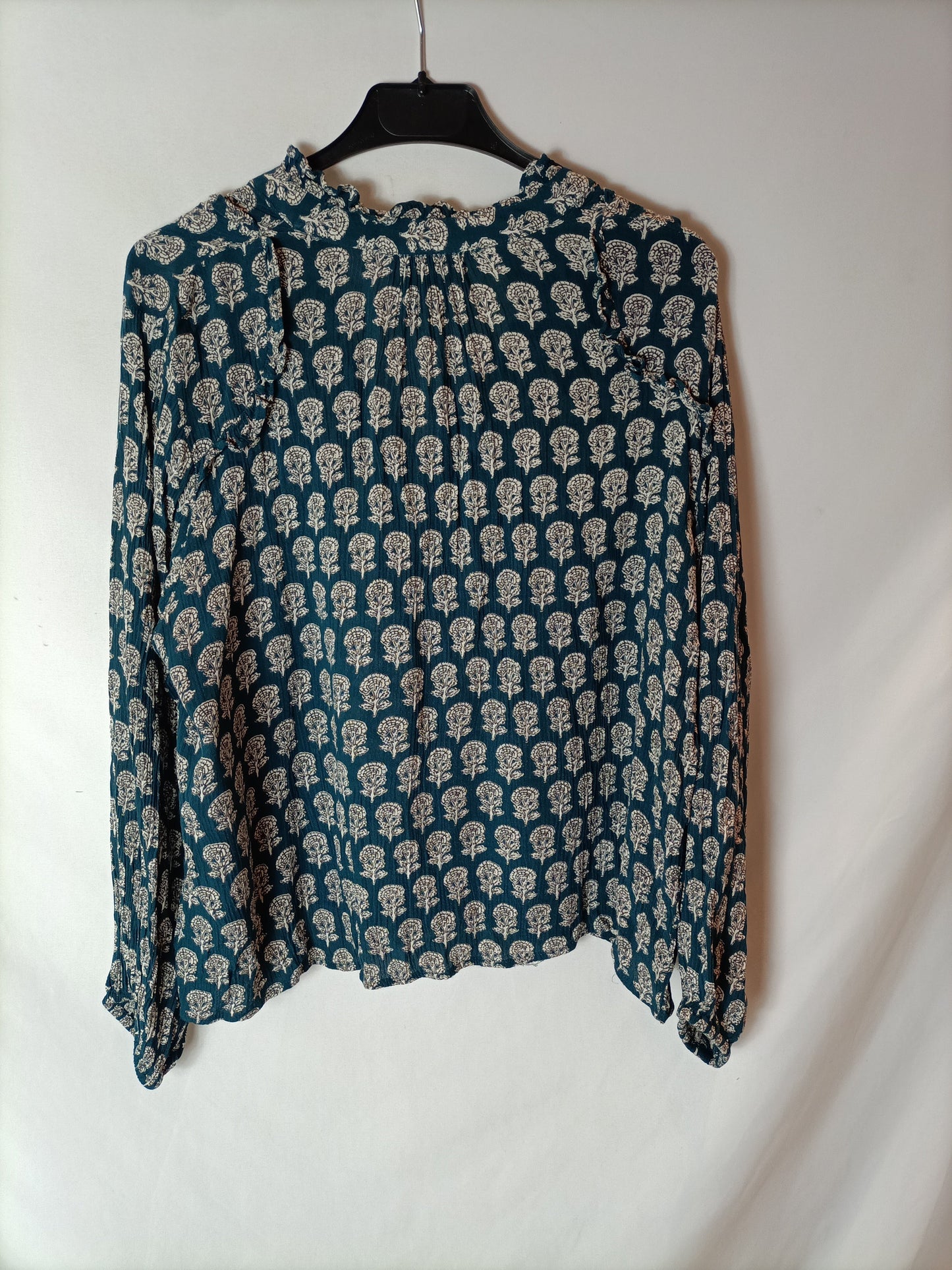 NICOLI. Blusa azul estampada. T M